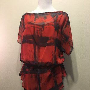 Sheer Blouson Top with Tank